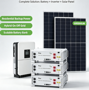 Sistema Completo de Almacenamiento de Energía Solar <span class=keywords><strong>Deye</strong></span> de 6KW, 8KW, 10KW, Inversor Híbrido <span class=keywords><strong>Deye</strong></span>, Panel Solar Greensun, Batería LiFePO4, Kit Completo - Product Image 1