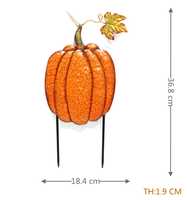 Citrouille d'Halloween en métal personnalisée imperméable à l'eau, décoration de cour, patio, clôture, piquet de jardin