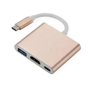 OEM定制4合1 Type-C集线器多USB 3.0集线器，带PD快速充电，适用于Macbook USB扩展坞