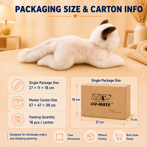 Produttore di Giocattoli OEM Realistici a Forma di Gatto Ragdoll con Pelo Corto, Fornitore All'Ingrosso di Animali di Peluche con Logo Personalizzato ed Etichetta Privata - Product Image 6