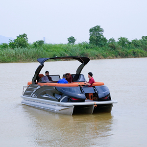 เรือโป๊ะไฟเบอร์กลาสยอดนิยมปี 2025 สำหรับความบันเทิง สินค้าขายดีสำหรับกิจกรรมทางน้ำ - Product Image 6