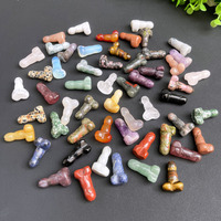 Dildo de Cristal Natural Mini al por Mayor, Artesanía de Piedra Semipreciosa, Pene de Cristal de Cuarzo Mixto Tallado a Mano