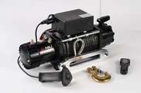 Treuil électrique sans fil portable 12V/24V, mini moteur haute vitesse, construction en aluminium, câble en acier, capacité de charge de 12000 lb