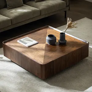 Nordico moderno tavolo da tè quadrato Art salotto pannello rotondo tavolino da caffè in legno Color legno Mordern mobili