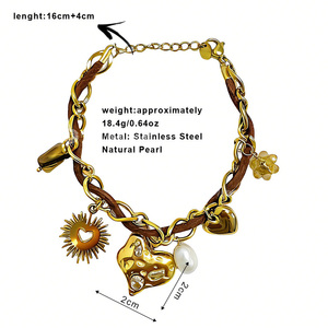 Muses Jewels Bracciale con Ciondolo di Perla Barocca Naturale d'Acqua Dolce, Catena in Acciaio Inossidabile per Donna - Product Image 2