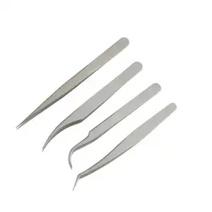 Excellent Review Eyelash & Eyebrow Makeup Brush Set Stainless Steel Beauty Fiber Tip Tweezers Pointed Tip Type