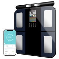 Balance connectée intelligente à 8 électrodes pour l'analyse de la composition corporelle, capacité 180 kg, application BLE personnalisable, revêtement ITO, la plus vendue