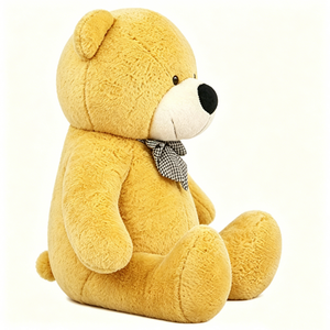 Oso de peluche amarillo personalizado, oso de peluche dorado sentado, oso de peluche amarillo suave. - Product Image 2