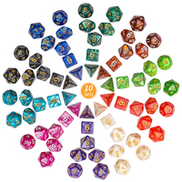 Kustom akrilik polihedral 16mm 7 buah Set dadu DND