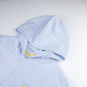 Su misura in cotone 100% <span class=keywords><strong>a</strong></span> <span class=keywords><strong>righe</strong></span> Oxford camicie causali con cappuccio per gli uomini all'ingrosso Boxy allentate da <span class=keywords><strong>uomo</strong></span> con bottone <span class=keywords><strong>a</strong></span> manica lunga camicie da <span class=keywords><strong>uomo</strong></span> - Product Image 4