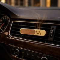 Désodorisant Auto Moderne Et Luxueux Clip De Ventilation Diffuseur De Parfum Solide Longue Durée Décoration Métal Bois