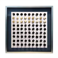 Tête minimaliste en bois massif mosaïque canapé toile de fond scandinave moderne peinture décorative décor d'art mural en bois