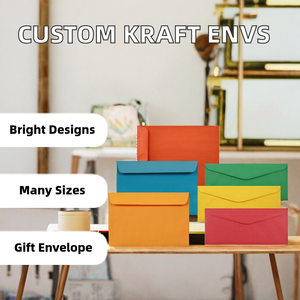 Wholesale Custom Kraft Paper Wallet & Gift <b>Envelopes</b> <b>Colorful</b> Designs Size S Made in China - Product Image 2