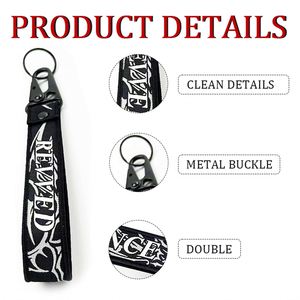 End Carabiner Short Wrist Lanyard Motorcycle <b>Keyring</b> Fabric Keychain With High Quality Metal Eagle Hook - Product Image 2