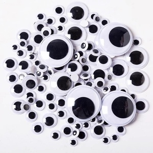 Kendinden yapışkanlı beyaz ve siyah Wiggle plastik hayvan gözler Diy çevre dostu PET malzeme zanaat goodiy gözler için DIY aksesuarları - Product Image 2