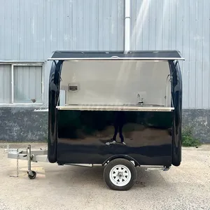 Chariot de vente ambulant Commercial Street 2,2 m pour bagels au café noir, glaces et desserts, remorque de camping, camion de restauration mobile - Product Image 1