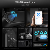 LNDU T225 Heim- und Hotel-WLAN RFID IC-Karten-Türschlösser Wasserdichtes Fingerabdruck-Schlüsselloses Smart-Türgriff-Schlossset