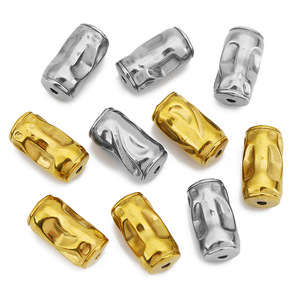 Stainless Steel Cylindrical Beads Gold And Silver Plated Loose Spacers For DIY Jewelry Making <b>Bracelets</b> Necklaces - Product Image 1