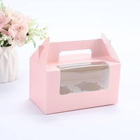 Boîte à muffins et cupcakes personnalisée rose, noire, blanche, bleue, avec fenêtre transparente, qualité alimentaire, pour collations, pâtisserie, desserts, mousse