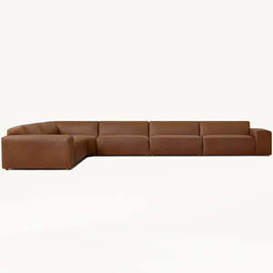 <span class=keywords><strong>Divano</strong></span> Angolare a L in Vera Pelle <span class=keywords><strong>Marrone</strong></span>, Set di Divani di Lusso di Alta Gamma per Soggiorno, <span class=keywords><strong>Divano</strong></span> Modulare con Chaise Longue - Product Image 3