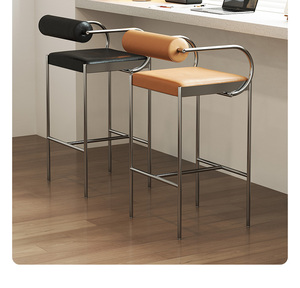 <span class=keywords><strong>Tabouret</strong></span> de bar en fer haut de gamme, design nordique moderne et simple, avec cadre stable et durable, pour usage commercial dans le salon et à la réception - Product Image 2