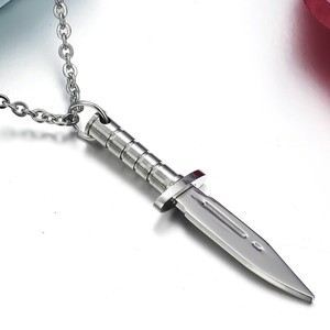 Men's Stylish Stainless Steel <strong>Dagger</strong> Pendant <strong>Necklace</strong> Creative Geometric Chain for Trendy Anniversaries - Product Image 5