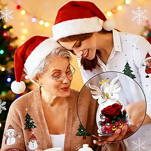 Figuras de Ángeles Personalizadas al por Mayor, Cúpula de Cristal con Rosa Preservada Real, Regalo <span class=keywords><strong>para</strong></span> <span class=keywords><strong>el</strong></span> Día de San Valentín o <span class=keywords><strong>el</strong></span> Día de la Madre, Hecho a Mano, Eterno - Product Image 2