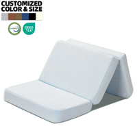 Matelas pliant en mousse à mémoire de forme pour enfants, orthopédique, lavable, hypoallergénique, personnalisable, pour l'école, l'hôtel et les voyages (OEM/ODM)
