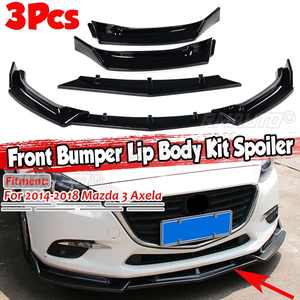 Carbon Fiber Look/Black 3x <b>Car</b> Front Bumper Lip Body Kit Spoiler Splitter Lip <b>Diffuser</b> Cover Guard <b>for</b> Mazda 3 Axela 2014-2018 - Product Image 1