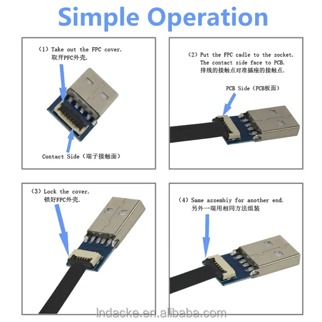 USB 수 USB 암 커넥터 연장 유연한 평면 케이블 pcb 패널 충전 전송 데이터 PTZ A3-A4 사용자 정의