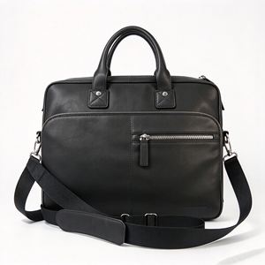 Porte-documents professionnel en simili cuir pour ordinateur portable, sac à main multi-poches, bandoulière amovible pour le bureau et les voyages - Product Image 1