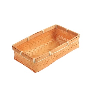 Panier à collation fait à la main <span class=keywords><strong>fruits</strong></span> <span class=keywords><strong>secs</strong></span> pain stockage bambou puce tissé panier cadeau de <span class=keywords><strong>noël</strong></span> - Product Image 1