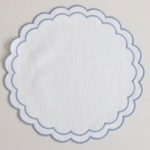 300 Colors Personalized Modern Embroidered Lines Washed Flax Pure Fabric Custom 100% <b>Cloth</b> <b>Linen</b> Napkins Placemat - Product Image 2