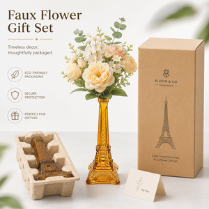 Vase à fleurs décoratif en verre ambré en forme de Tour Eiffel pour centres de table de mariage, fêtes sur le thème de <span class=keywords><strong>Paris</strong></span> et décoration de table à domicile - Product Image 5