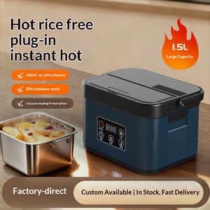 Boîte à lunch chauffante <span class=keywords><strong>rechargeable</strong></span> à isolation sous vide <span class=keywords><strong>avec</strong></span> pot intérieur en acier inoxydable, capacité 1,3-1,5 L, portable pour le bureau - Product Image 2