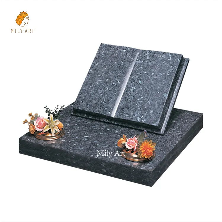 Hand Carved Outdoor Statue Black Book Marble Tombstones