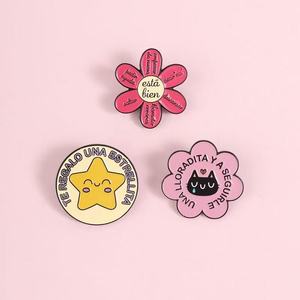 Épingles en alliage de zinc avec affirmations positives, motif fleur et étoile, pour le bien-être personnel et l'encouragement - Product Image 3