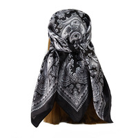 Vente en Gros de Nouvelle Mode Imprimé Bandeau Foulards Fleur De Cajou Coloré Imprimé Châle
