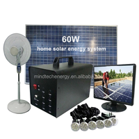 Système d'Énergie Solaire Domestique Autonome 80W avec Télévision, Ventilateur et Batterie au Lithium, Kit d'Éclairage Solaire