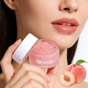 Crème exfoliante pour les lèvres à la pêche en marque privée 20g Vitamine E Huile de jojoba Glycérine Tous types de peau Élimine en douceur les peaux mortes des lèvres OEM/ODM - Product Image 2