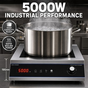 Table de cuisson à induction plate commerciale 5000W 110V 220V, robuste, pour restaurant, hot pot et cuisine professionnelle - Product Image 3