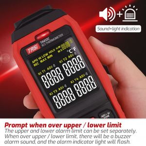 Termómetro OEM TASI TA612A K/J con registrador de datos de 9999 grupos, termopar de plástico, soporte ODM personalizado - Product Image 3