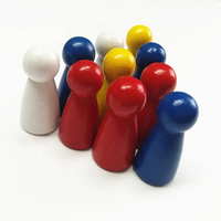 Coloré personnalisé enfants peint en bois humanoïde pièces jeu de société accessoires créatifs personnalisé 16/12/17 dés pion jeu d'échecs