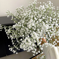 Bunga Baby's Breath Putih Tangkai Tunggal Buatan, Buket Pengantin, Rangkaian Bunga Artifisial, Dekorasi Rumah, Plastik, Fotografi Luar Ruangan