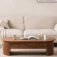 Table basse relevable en bois massif de style nordique avec rangement, design moderne pour salon, mobilier de maison