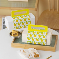 Boîte à dessert en acrylique pour biscuits faits à la main, boîte à dessert, emballage de restauration, boîte en papier pour gâteaux cadeaux, vente en gros