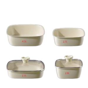 Ensemble de poêles carrées antiadhésives minimalistes Cross Border 2.7L 2.8L 4.5L avec couvercle, lavage à la main uniquement - Product Image 1