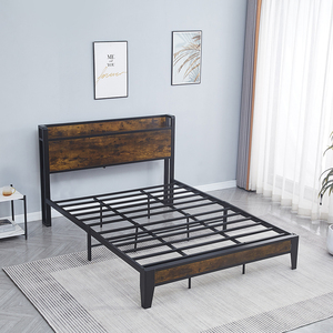 Modern Stainless Steel Double <b>Bed</b> Light Luxury Metal Antique Vintage for Bedroom - Product Image 1