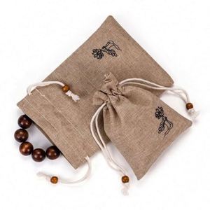 Factory Wholesale Custom Logo Draw <b>String</b> Linen <b>Bag</b> Bundle Pocket Printing Jute Drawstring Gift <b>Bag</b> - Product Image 5