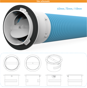 Tubo de doble capa de HDPE corrugado de PE flexible, conducto de ventilación/escape de aire fresco para instalación de sistemas HVAC, rejillas de registro - Product Image 3